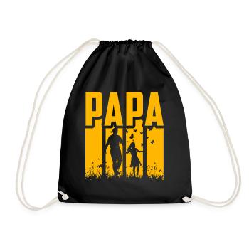 Papa - Turnbeutel - Schwarz - Vorne
