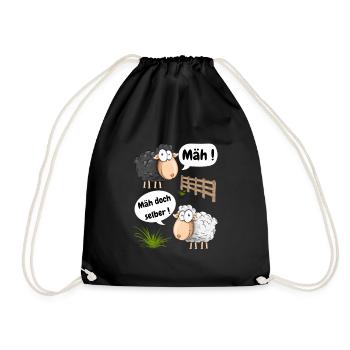 Bêler! Pourquoi ne pas tondre un motif amusant avec des moutons - Sac de sport léger - noir - Devant