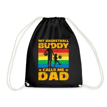 My Basketball Buddy calls me Dad - Drawstring Bag - black - Front
