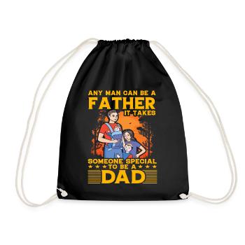 Any Man can be a father it takes someone special - Drawstring Bag - black - Front