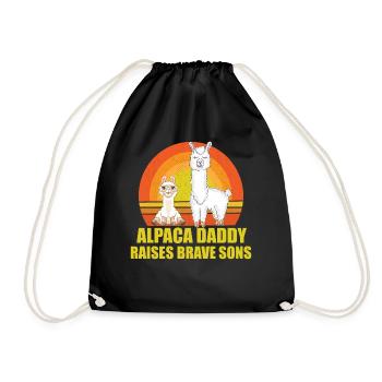 Un papa alpaga élève des fils courageux - Sac de sport léger - noir - Devant