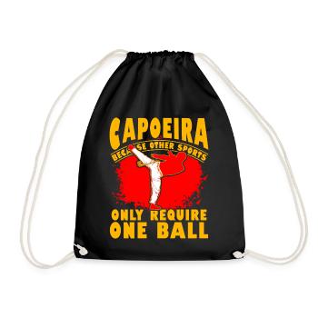 Capoeira because other sport only require one ball - Drawstring Bag - black - Front