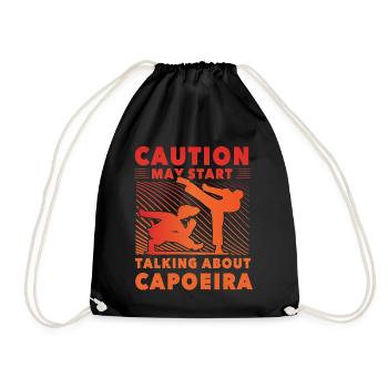 Bei Capoeira ist Vorsicht geboten - Turnbeutel - Schwarz - Vorne