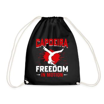 Capoeira freedom in motion - Drawstring Bag - black - Front