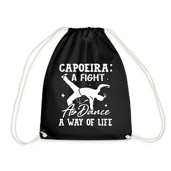 Capoeira a fight a dance a way of life - Drawstring Bag - black - Front