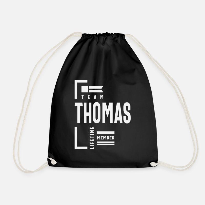 Team Thomas Lebenslanges Mitglied - Name Thomas - Turnbeutel - Schwarz