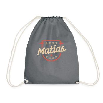 Bester Matias aller Zeiten Lustiger Name Matias - Turnbeutel - Grau - Vorne