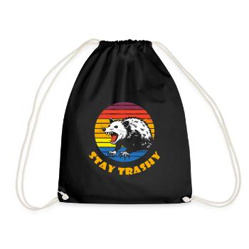 Stay Trashy Funny Possum Opossum - Sac de sport léger - noir - Devant