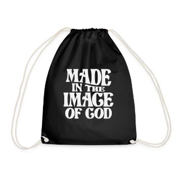 Image Of God Christian Quote - Drawstring Bag - black - Front