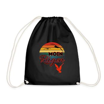 Moin Rügen avec mouette dans le style rétro île de Rügen - Sac de sport léger - noir - Devant