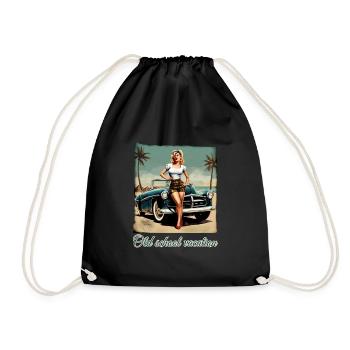 Rétro Pin Up Girl Vacances à l’ancienne - Sac de sport léger - noir - Devant