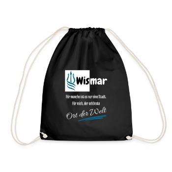 Wismar for me the most beautiful place in the world - Baltic Sea - Drawstring Bag - black - Front