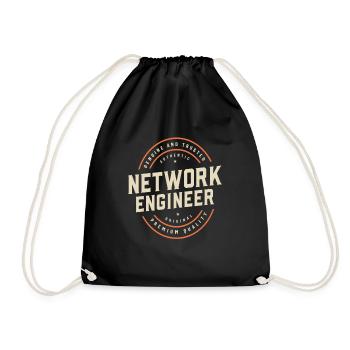 Funny Job Occupation - Network Engineer - Drawstring Bag - black - Front