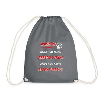 sarcastic monkeypox saying - Drawstring Bag - grey - Front