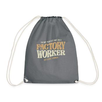 Proud Factory Worker - Drawstring Bag - grey - Front