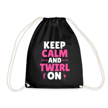 Bâton Twirling - Restez calme et virevoltant - Sac de sport léger - noir - Devant