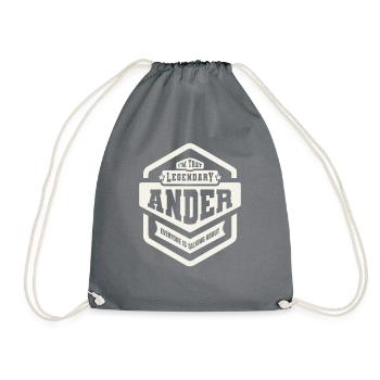 Legendary Ander Personalized Name Ander - Drawstring Bag - grey - Front