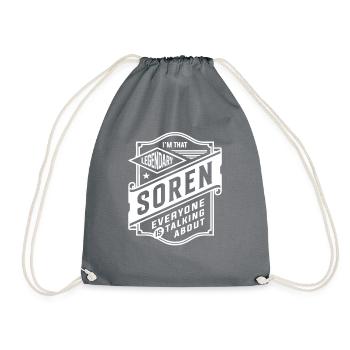 Legendary Soren Personalized Name Soren - Drawstring Bag - grey - Front