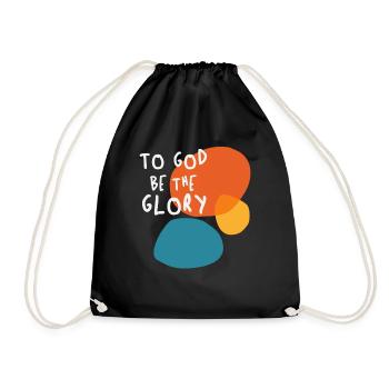 To God Be The Glory - Uplifting Christian Quote - Drawstring Bag - black - Front