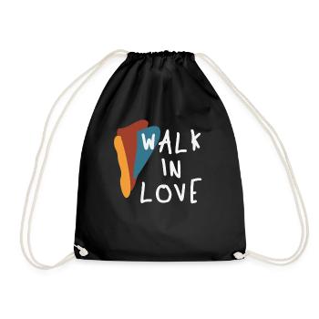Walk In Love - Inspiring Christian Quote - Drawstring Bag - black - Front