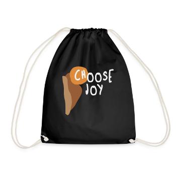 Choose Joy - Uplifting Christian Quote - Drawstring Bag - black - Front