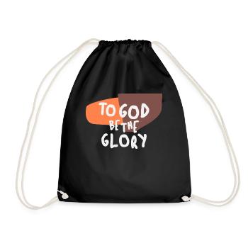 Gott sei die Ehre - Inspirierendes christliches Zitat - Turnbeutel - Schwarz - Vorne