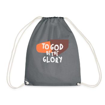 To God Be the Glory - Inspiring Christian Quote - Drawstring Bag - grey - Front
