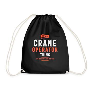 Funny Occupation Job Crane Operator - Drawstring Bag - black - Front