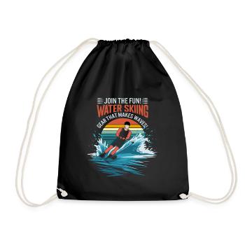 Join the fun! Water skiing gear that makes waves! - Drawstring Bag - black - Front