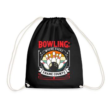 Bowling: Wo jeder Frame zählt! - Turnbeutel - Schwarz - Vorne