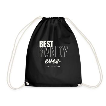 Best Randy Ever Personalized Name Randy - Drawstring Bag - black - Front