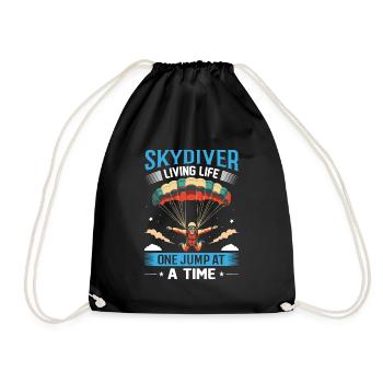 Skydiver: Das Leben Sprung für Sprung leben - Turnbeutel - Schwarz - Vorne