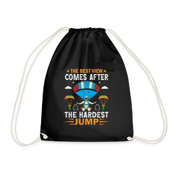 The best view comes after the hardest jump - Drawstring Bag - black - Front