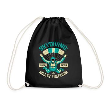Skydiving: where fear meets freedom - Drawstring Bag - black - Front
