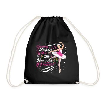 Danser dans la vie – avec un tutu et un côté de h - Sac de sport léger - noir - Devant