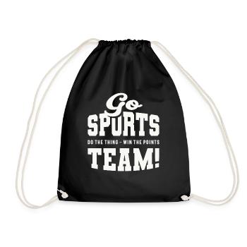 Go Sports Team! Funny Sports - Drawstring Bag - black - Front