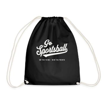 Yay Go Sportsball - Funny Sports - Drawstring Bag - black - Front