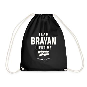 Team Brayan Lebenslanges Mitglied - Turnbeutel - Schwarz - Vorne