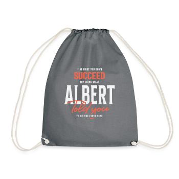 Albert Name Personalisiert Albert - Turnbeutel - Grau - Vorne