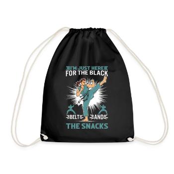 Je suis juste ici pour la ceinture noire et les collations ! - Sac de sport léger - noir - Devant