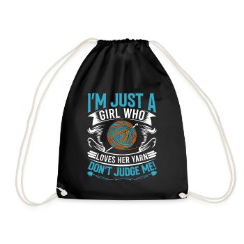 Je suis juste une fille qui aime sa laine - ne me juge pas - Sac de sport léger - noir - Devant