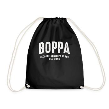 Boppa Because Grandpa is For Old Guys - Drawstring Bag - black - Front