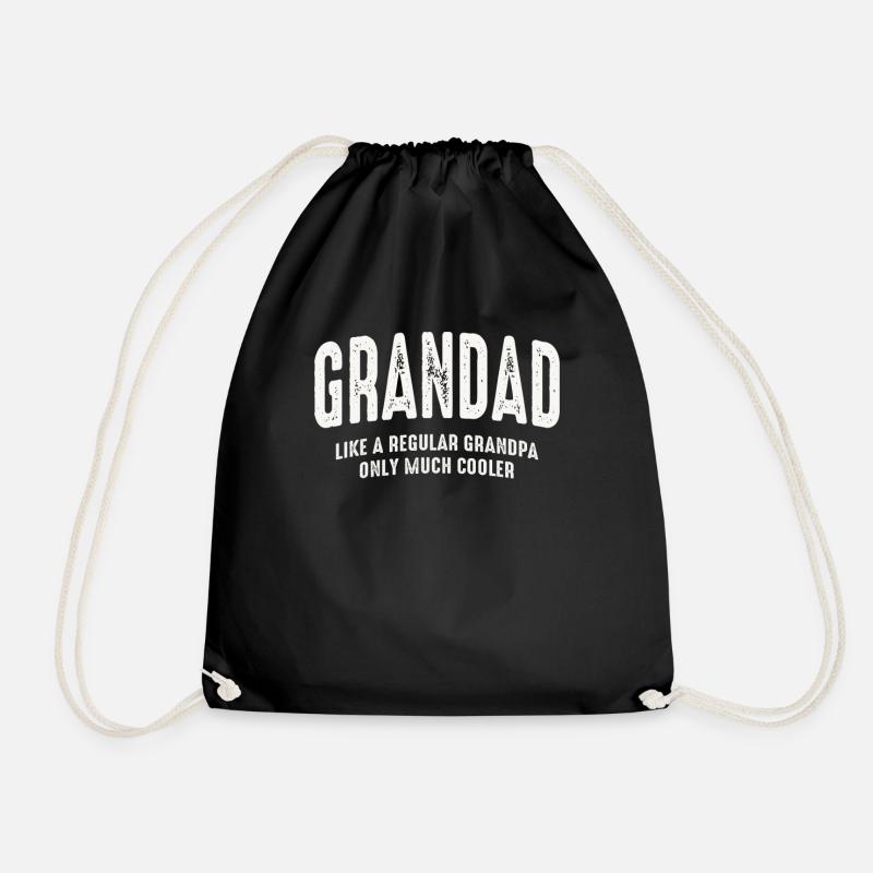 Grandad Like a Regular Grandpa Only Much Cooler - Drawstring Bag - black