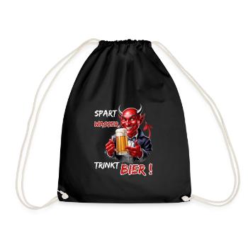Save Water, Drink Beer!-Funny Party Devil - Drawstring Bag - black - Front