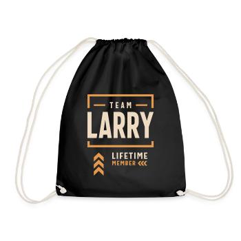 Team Larry Lebenslanges Mitglied Lustiger Name Larry - Turnbeutel - Schwarz - Vorne