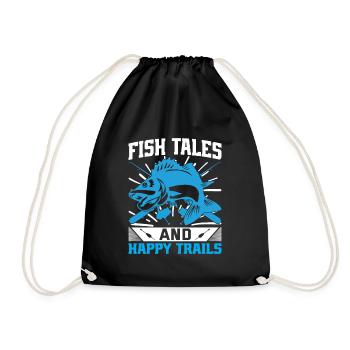Histoires de poissons et sentiers heureux. - Sac de sport léger - noir - Devant