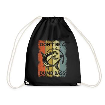 Sei kein dummer Barsch - Funny Fishing Dad - Turnbeutel - Schwarz - Vorne