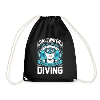 Saltwater cures all wounds – especially when you’r - Drawstring Bag - black - Front