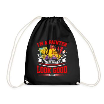 Je suis peintre, je donne une belle apparence aux murs ! - Sac de sport léger - noir - Devant