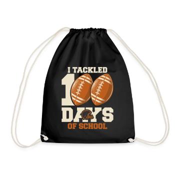 Ich habe 100 Tage in Angriff genommen - Meilenstein der Fußballschule - Turnbeutel - Schwarz - Vorne